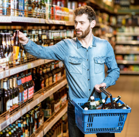 Man shopping for beer
