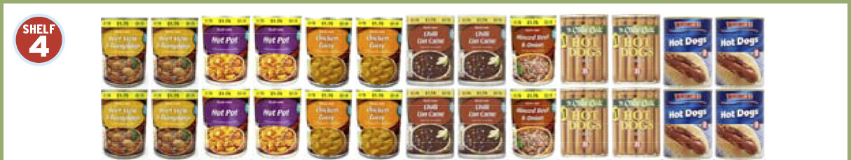 1m Canned Goods & Meal Kits Shelf 4