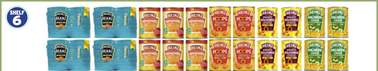 1m Canned Goods & Meal Kits Shelf 6