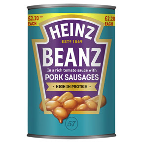Heinz Beanz with Pork Sausages