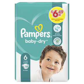 Pampers Baby Dry Taped Size 6