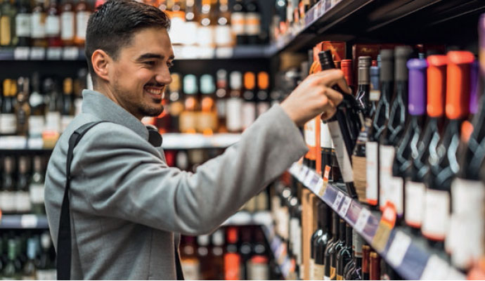 Man shopping for wine