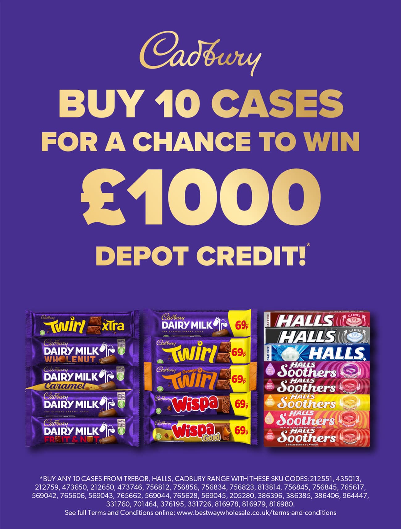 A chance to win £1000 of depot credit courtesy of Cadbury