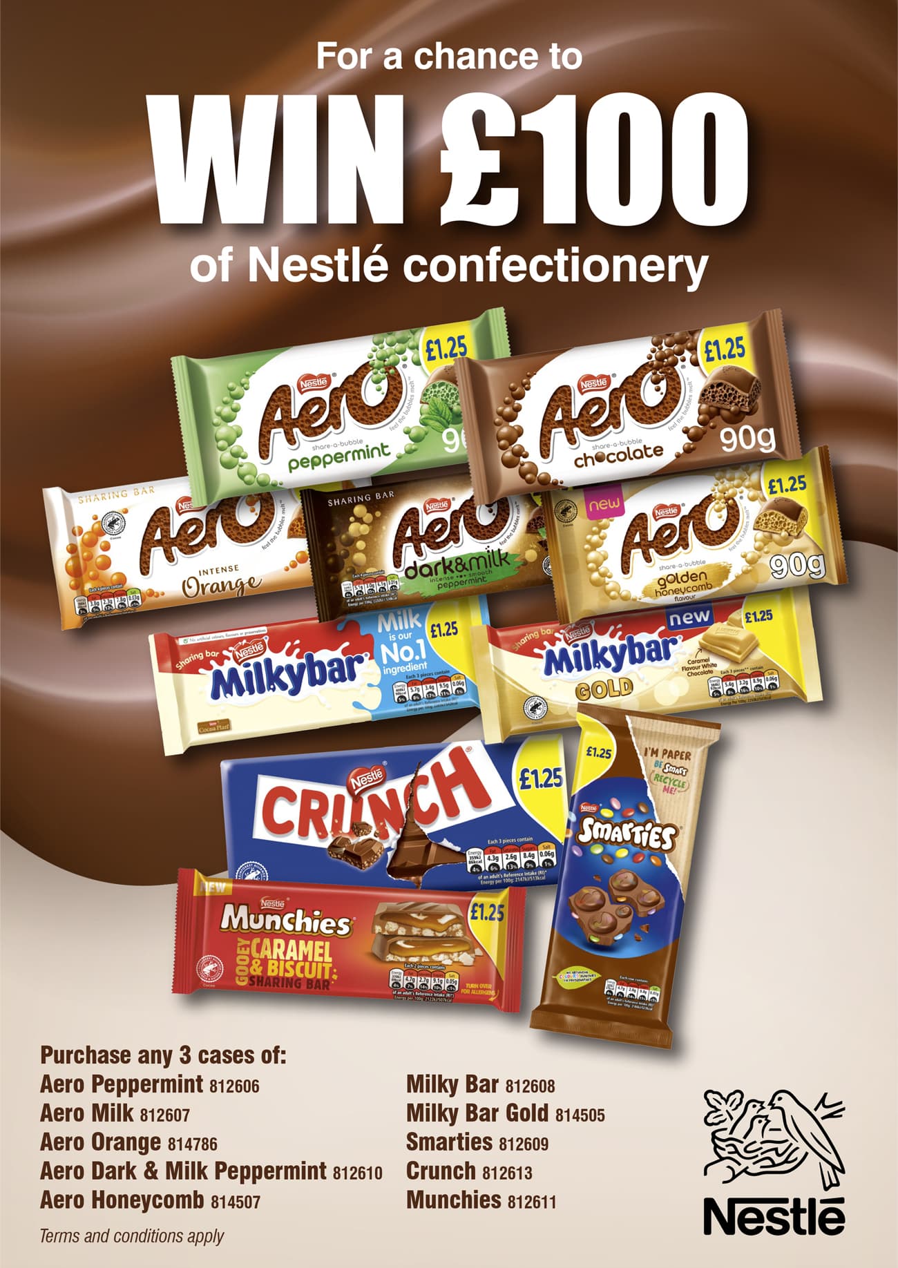 A chance to win £100 of Nestle confectionery