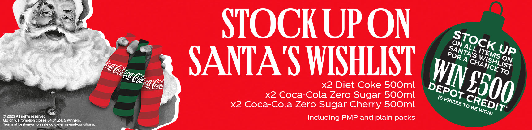 Stock up on Santa's wishlist with Coca Cola