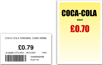 Coca Cola barcode labels