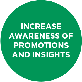 Increase awareness of promotions and insights
