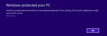 Windows protected your PC prompt