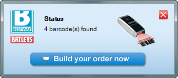 Barcode Uploader window