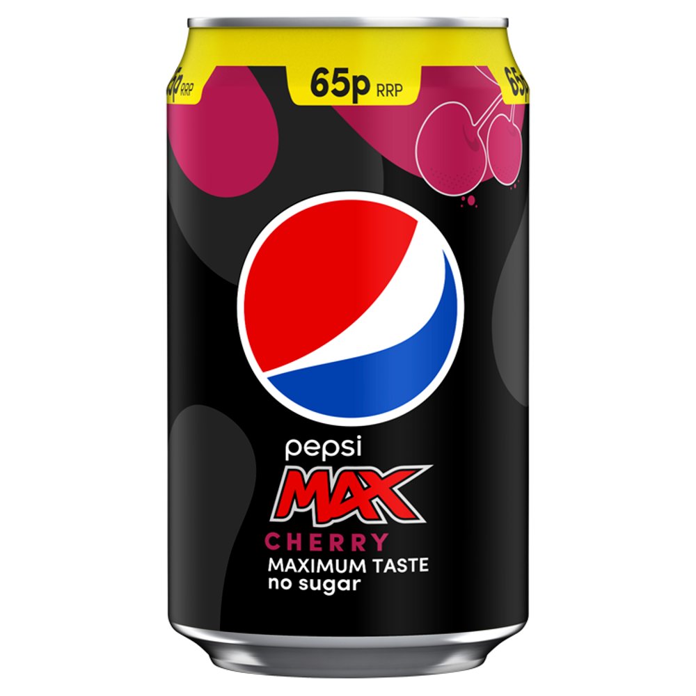 Pepsi Max Cherry No Sugar Cola Can PMP 330ml