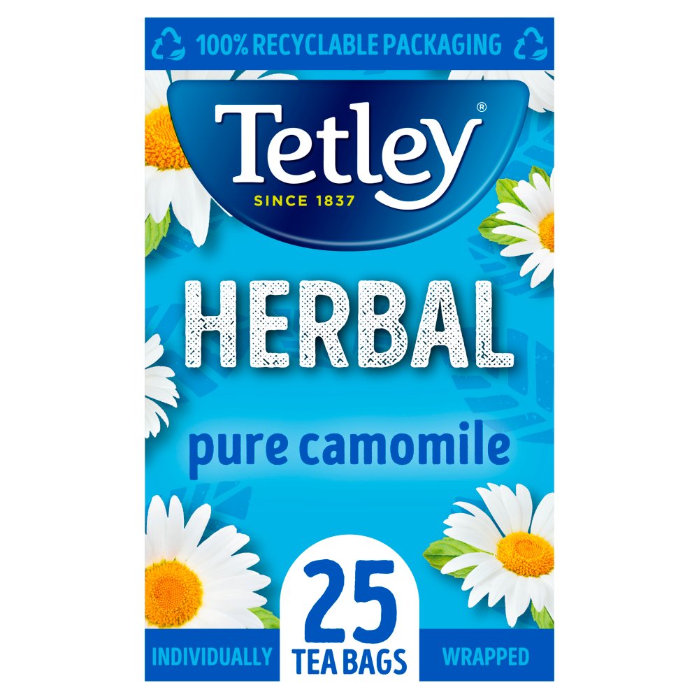 Tetley Herbal Pure Camomile 25 Compostable Tea Bags 37.5g