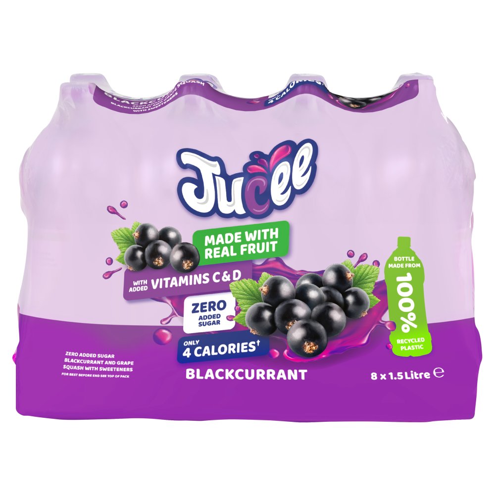 Jucee Blackcurrant Cordial 8 x 1.5 Litre