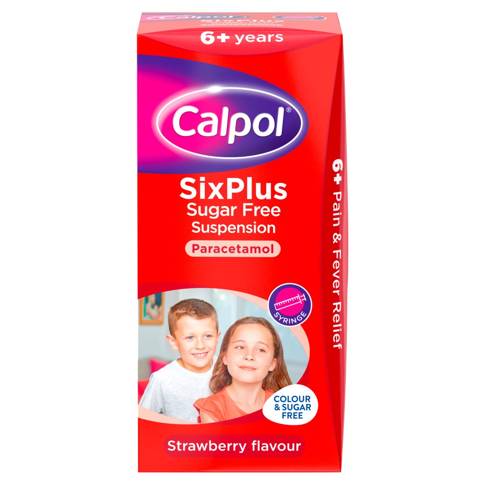 Calpol® SixPlus Sugar Free Suspension Strawberry Flavour 6+ Years 100ml