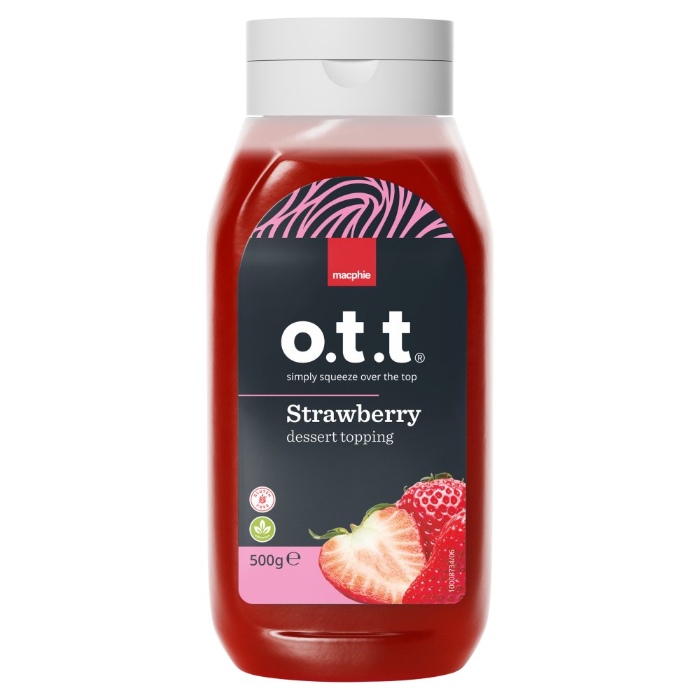 Macphie o.t.t® Strawberry Dessert Topping 500g