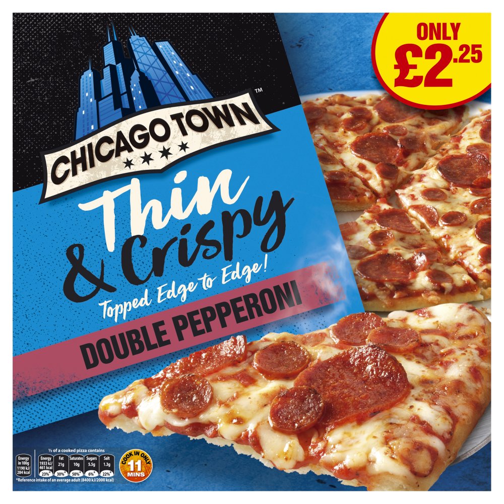 Chicago Town Thin & Crispy Double Pepperoni Pizza 305g (PMP)