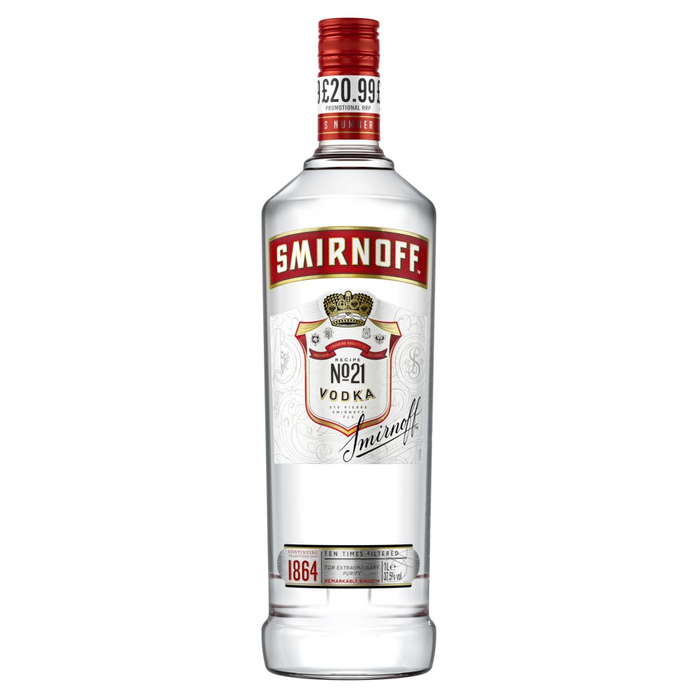 Smirnoff No. 21 Vodka 1L PMP £20.99