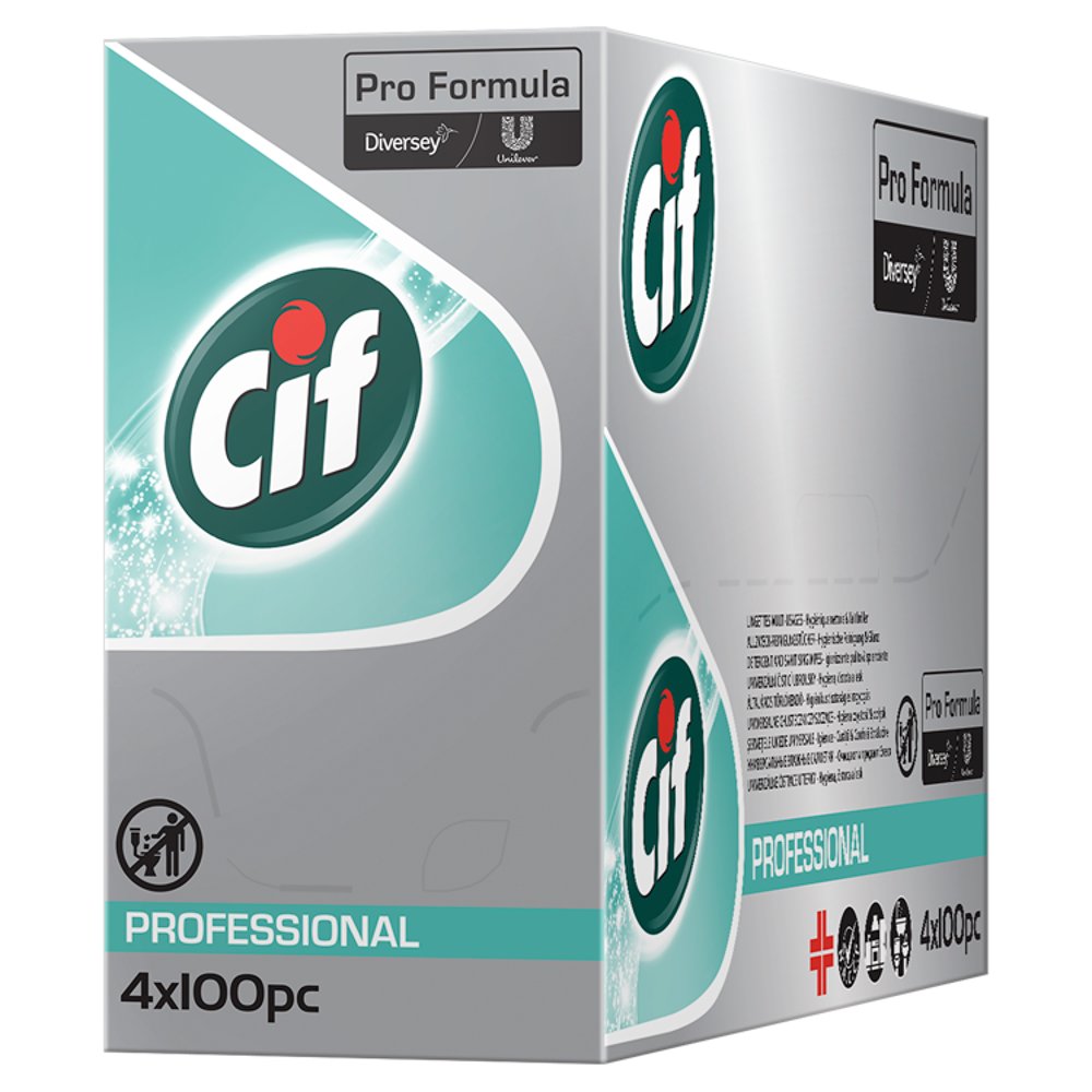 Cif Pro Formula Anti Bacterial Multi Purpose Wipes 4 x 100pcs