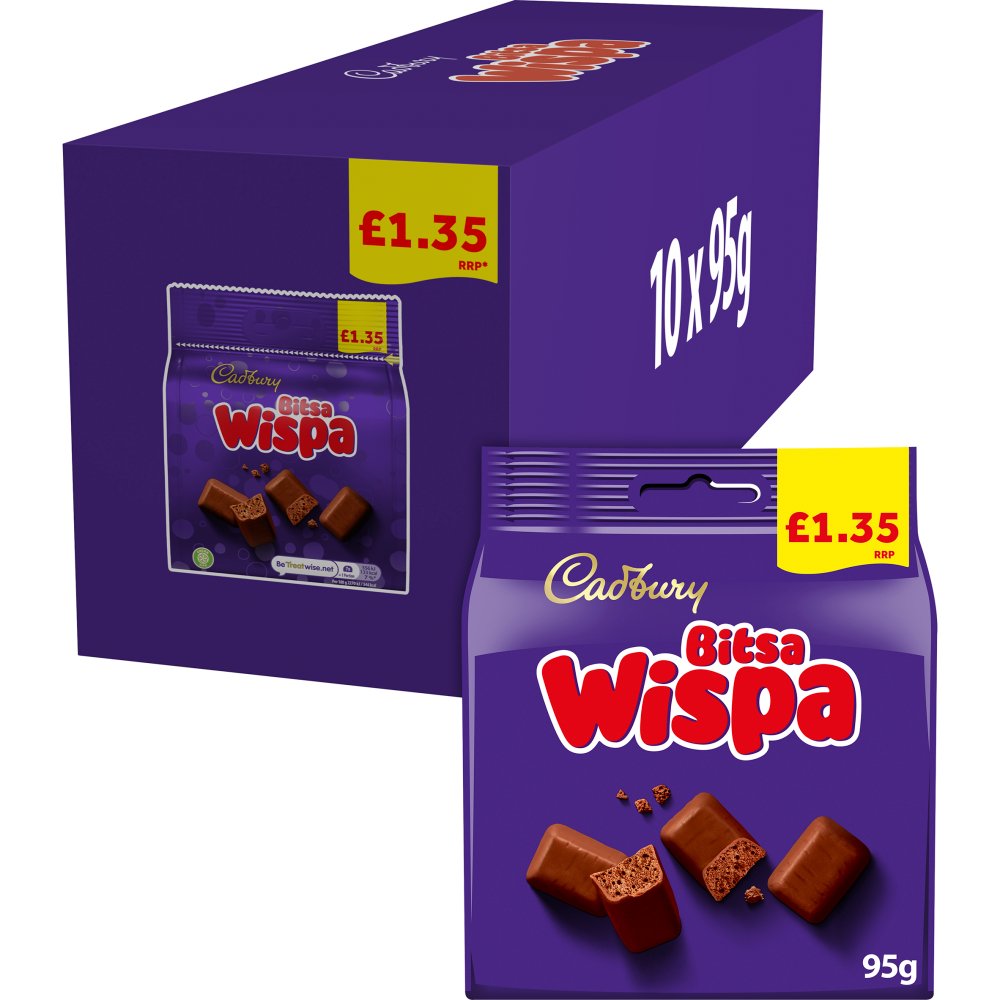 Cadbury Bitsa Wispa Chocolate Bag £1.35 PMP 95g