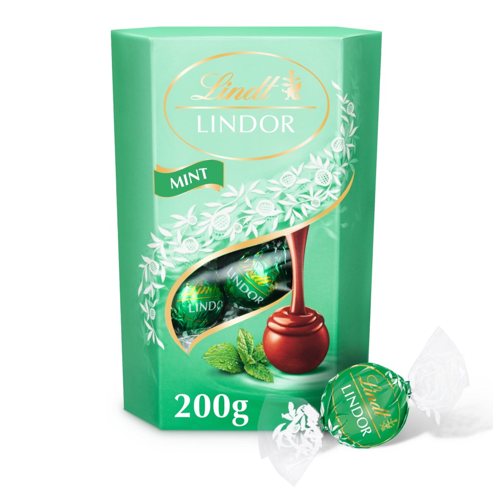 Lindt Lindor Milk Mint Chocolate Truffles Box 200g