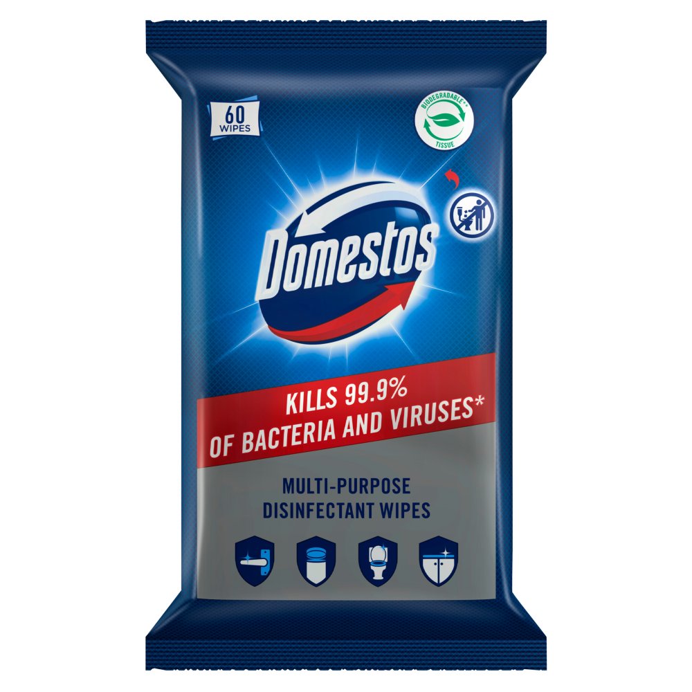 Domestos Disinfectant Antibacterial Wipes 60 wipes