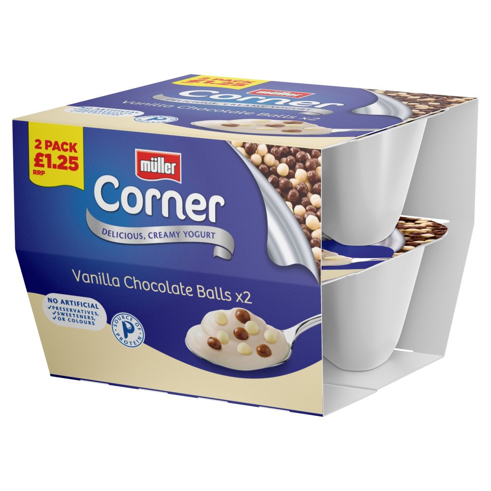 Müller Corner Vanilla Yogurt with Chocolate Balls 2 x 124g (248g)
