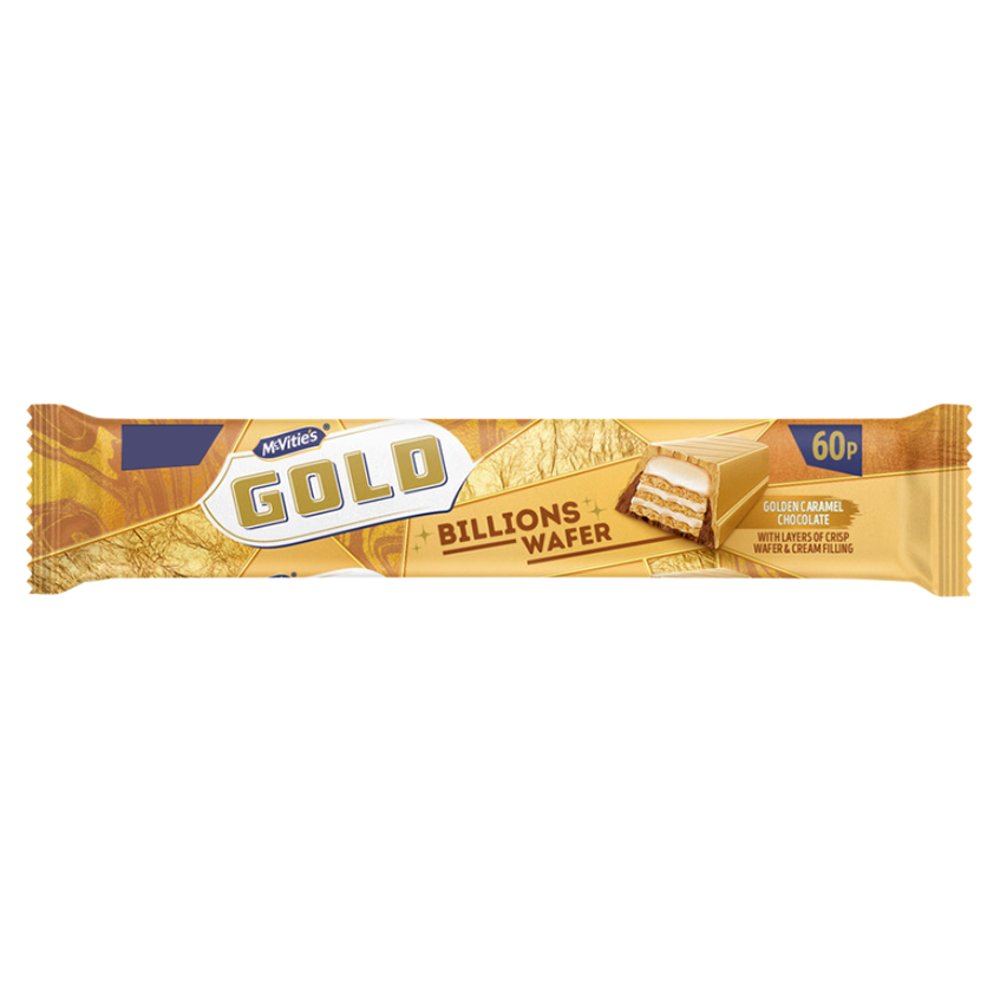 McVitie's Gold Billions Wafer Golden Caramel Chocolate Bar 39g PMP 60p