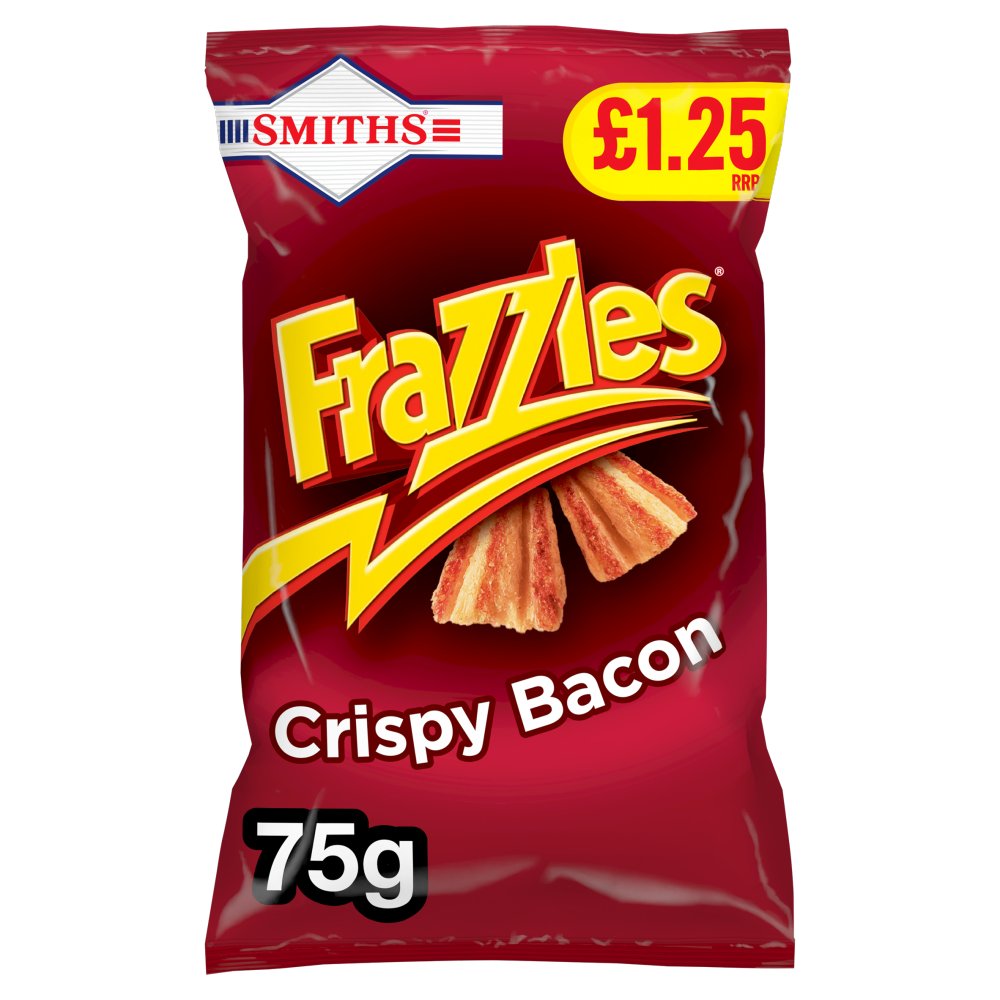 Smiths Frazzles Crispy Bacon Snacks Crisps £1.25 RRP PMP 75g