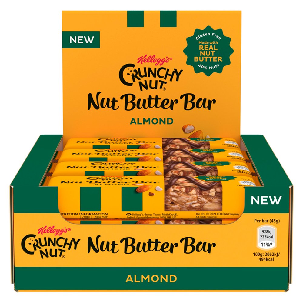 Kellogg's Crunchy Nut Butter Bar Almond Butter 12 x 45g