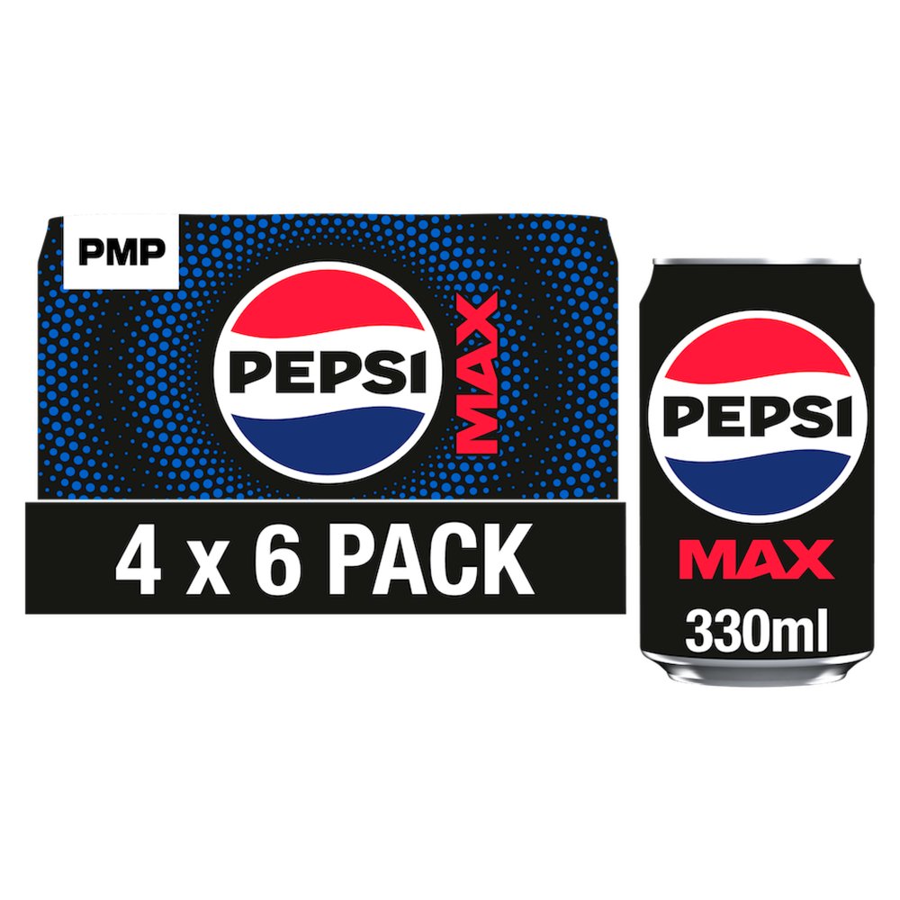 Pepsi Max No Sugar Cola Can 6 x 330ml