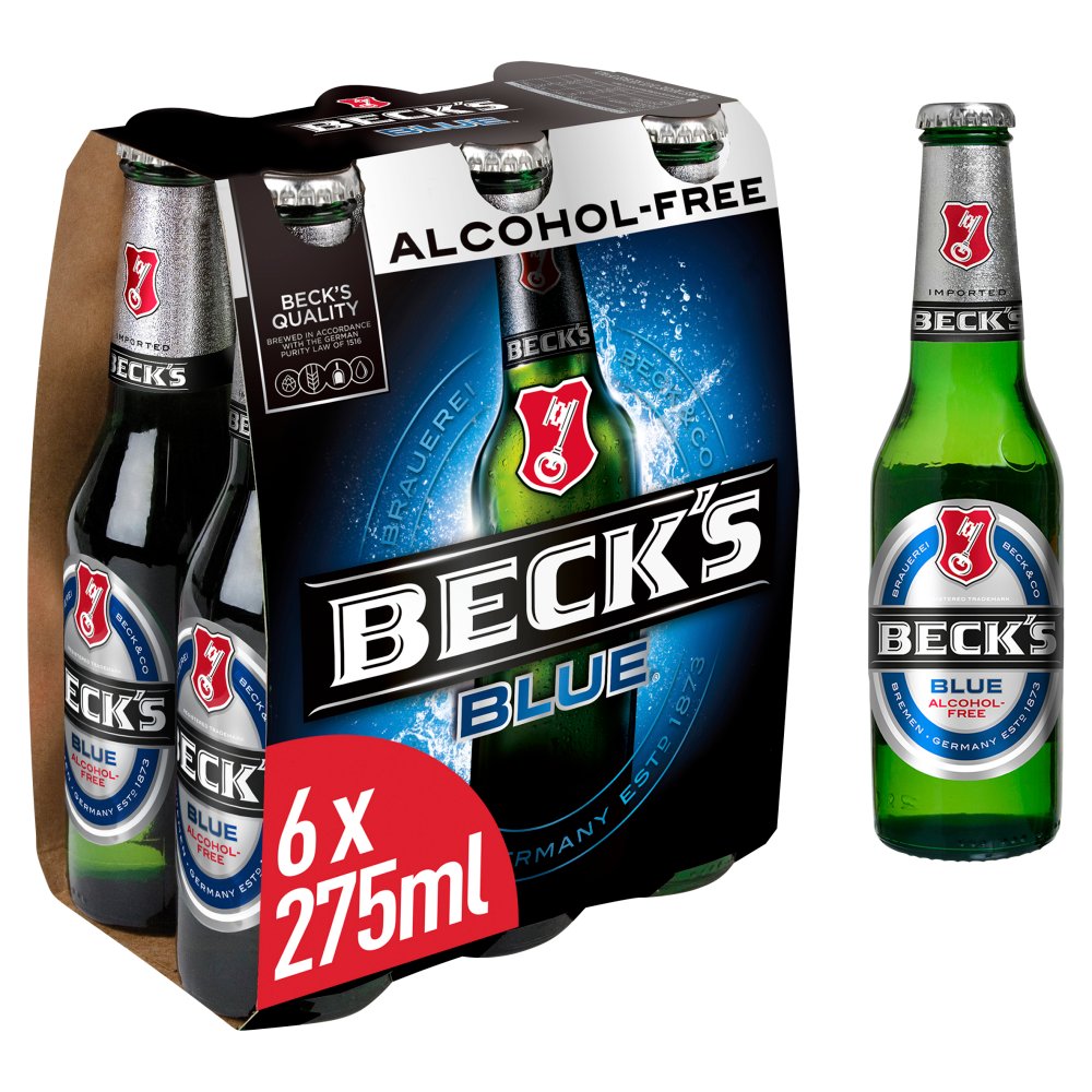 Beck's Blue Alcohol Free Beer Bottles 6x275ml