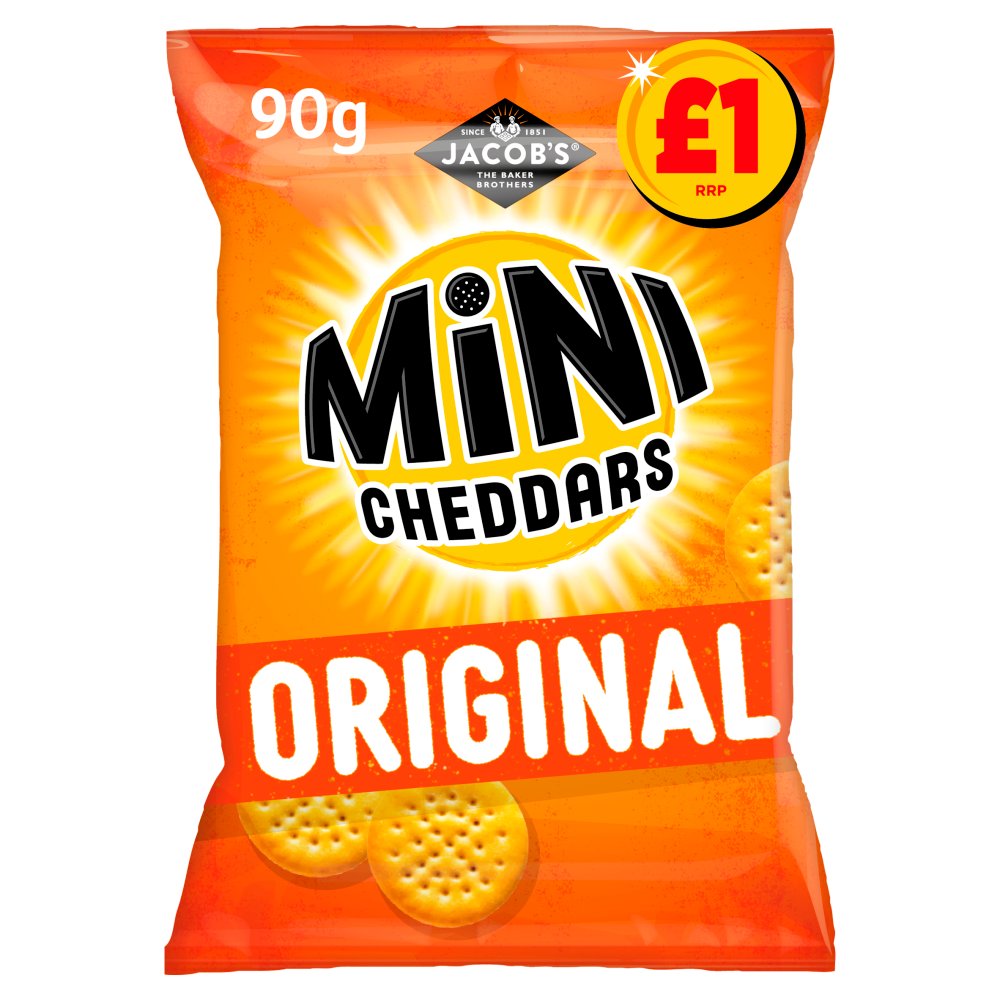 Jacob's Mini Cheddars Original Snacks 90g £1 PMP