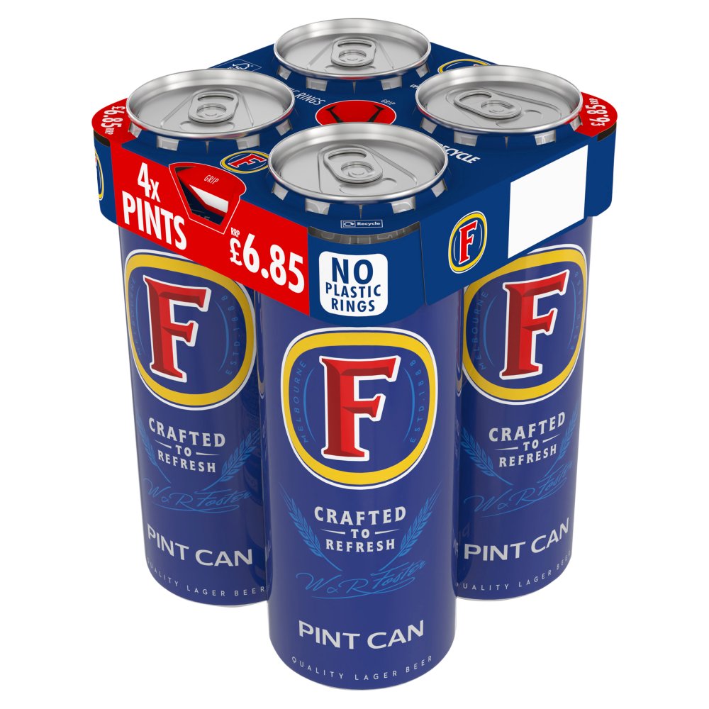 Foster's Lager Beer Can 4x568ml Pint