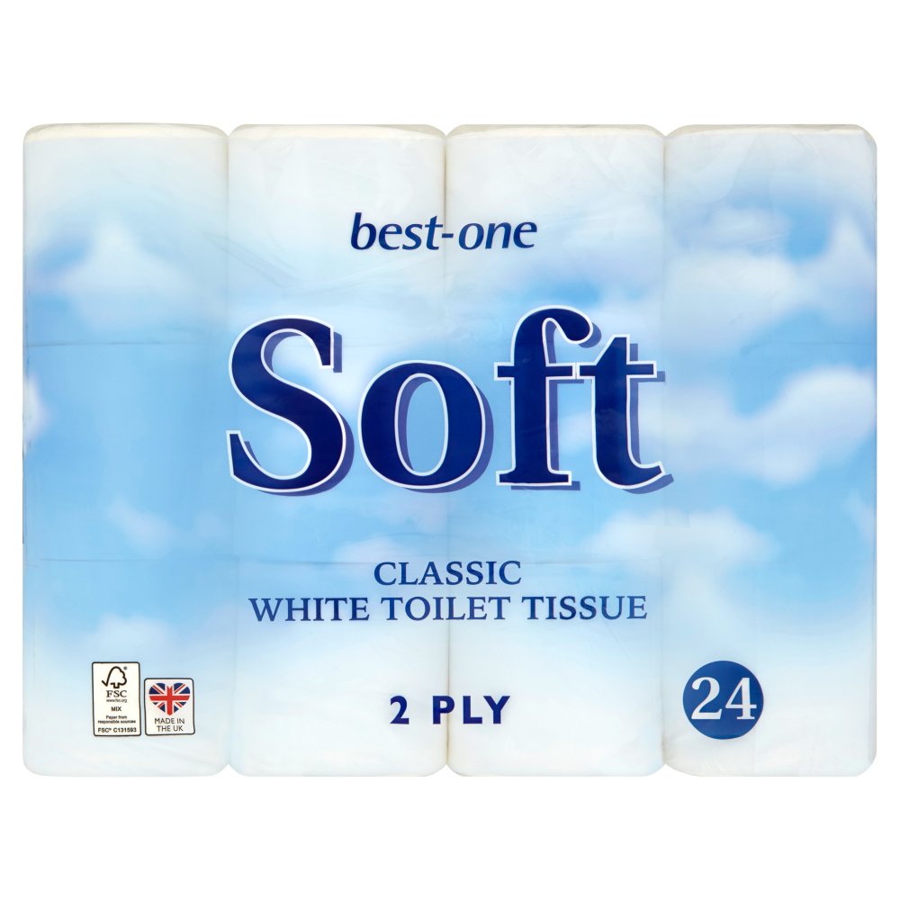 Best-One Soft Classic White Toilet Tissue 2 Ply 24 Roll