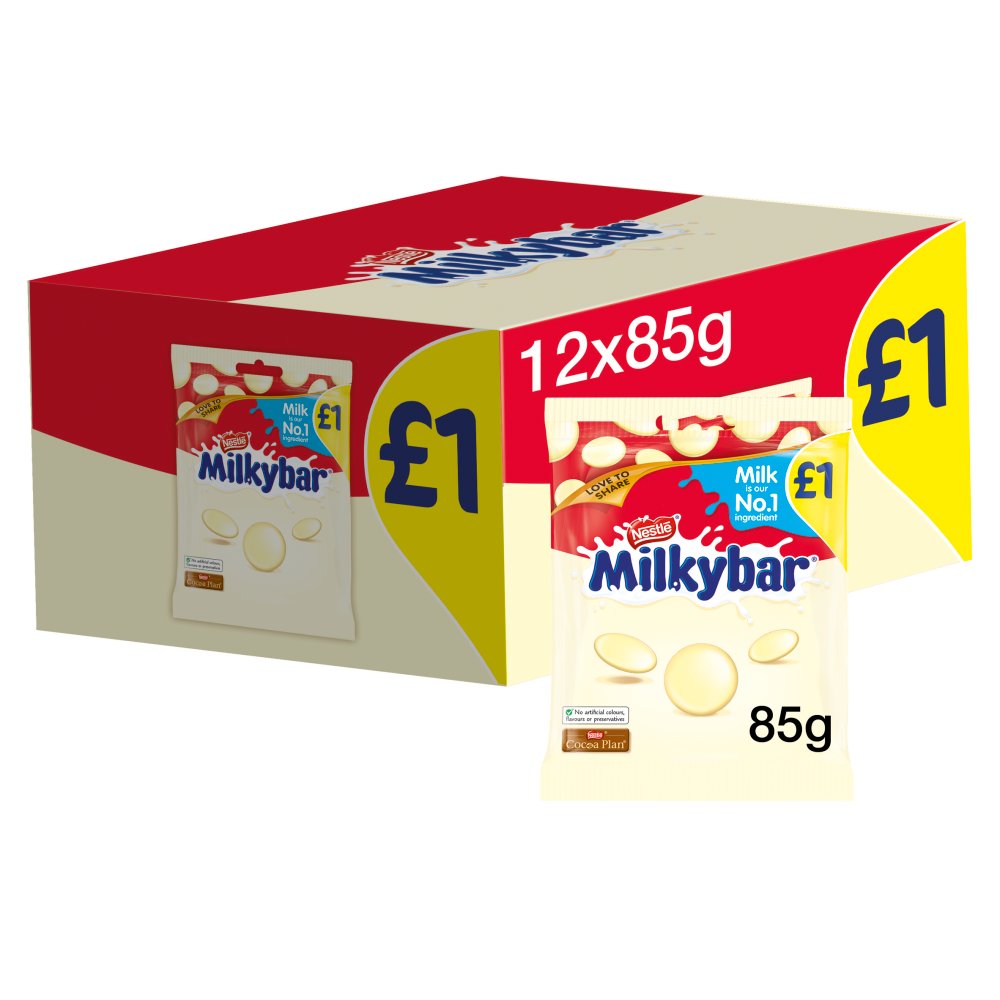 Milkybar White Chocolate Giant Buttons Sharing Bag 85g PMP £1