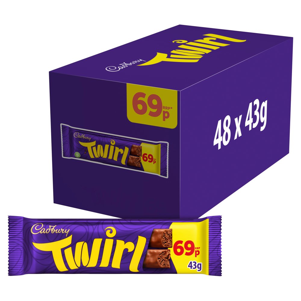 Cadbury Twirl Chocolate Bar 69p PMP 43g