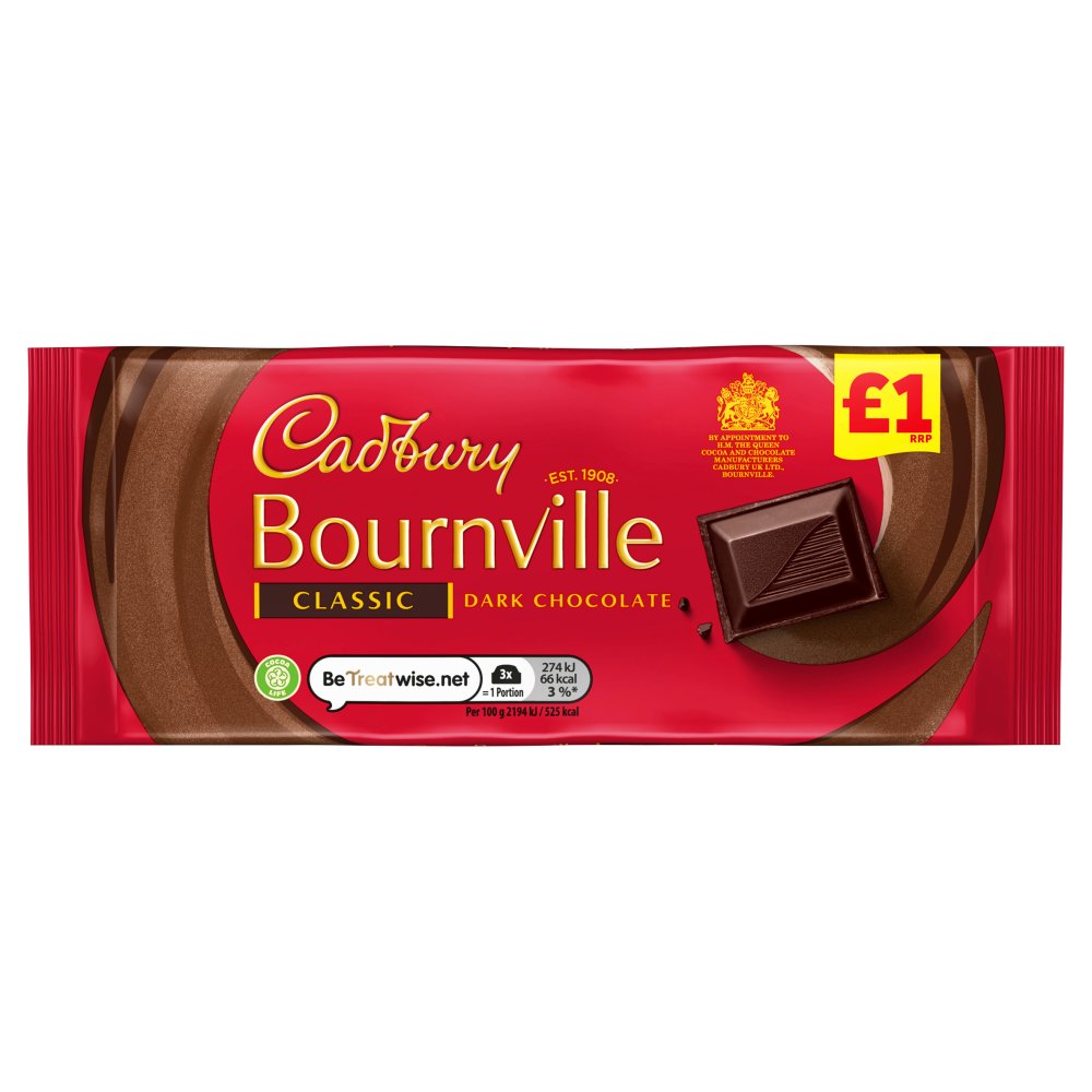 Cadbury Bournville Classic Dark Chocolate Bar £1 100g