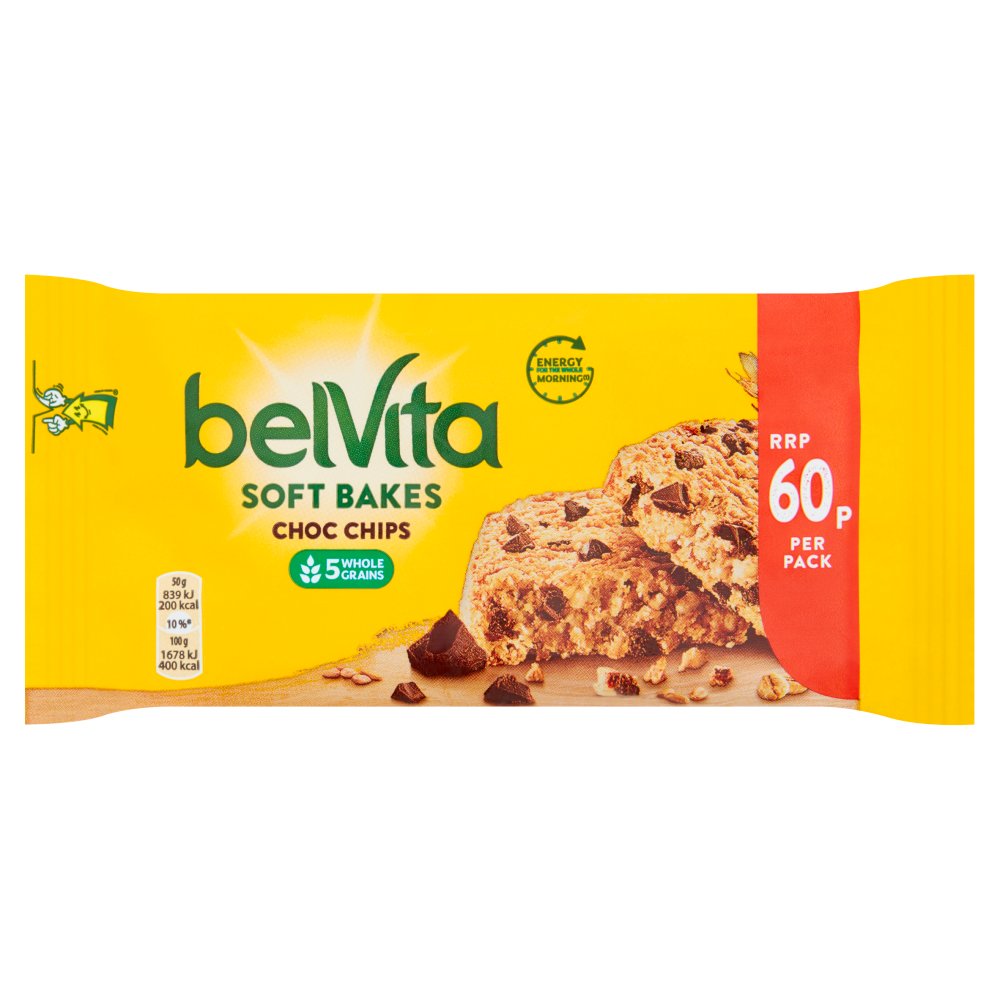 Belvita Breakfast Biscuits Soft Bakes Choc Chips 60p 50g