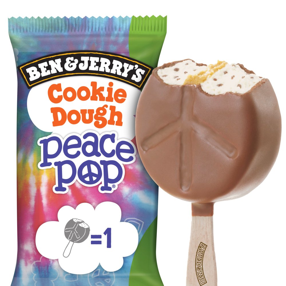 Ben & Jerry's Cookie Dough Peace Pop Ice Cream Lolly 20 ML ...