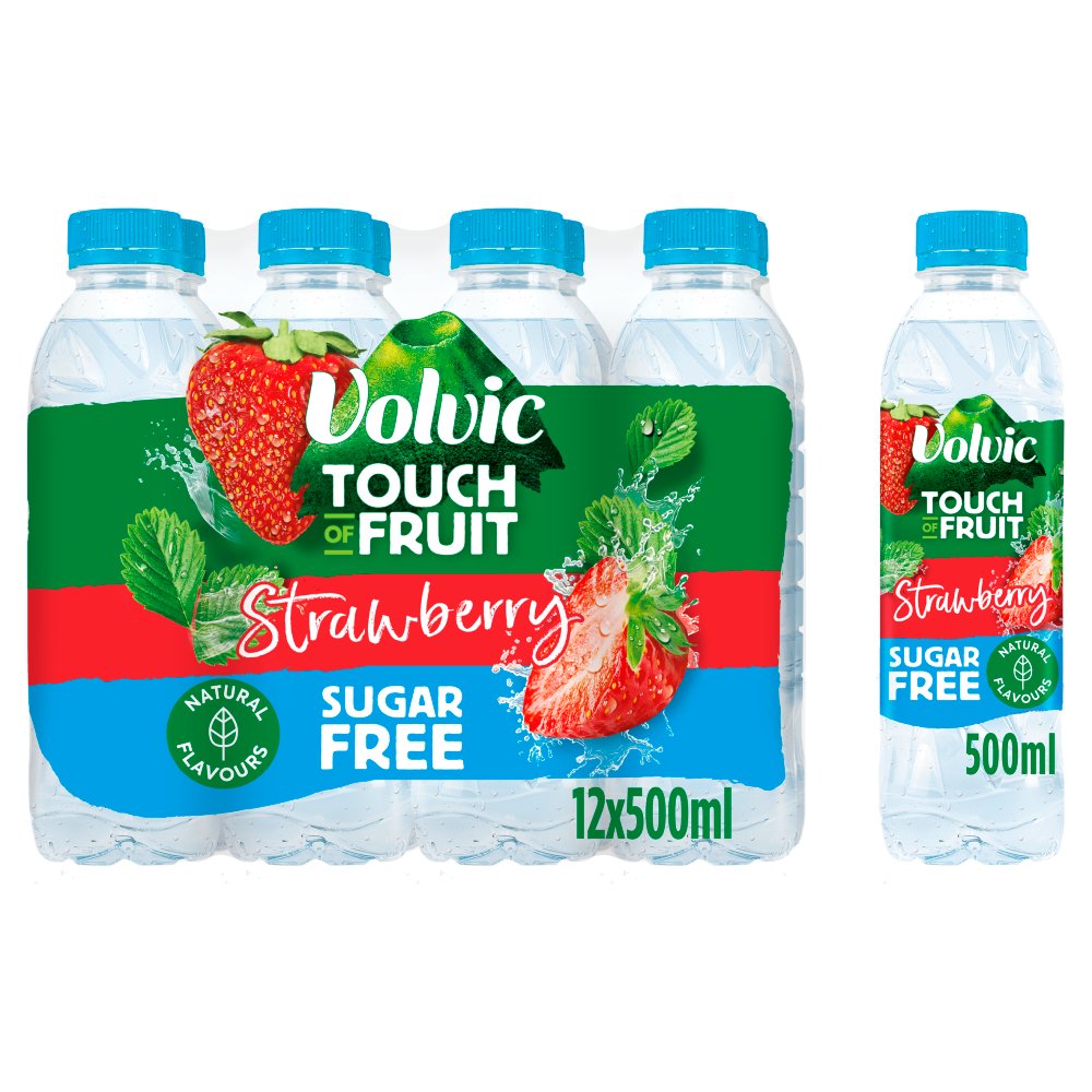 Volvic Touch of Fruit Sugar Free Strawberry Natural Flavoured Water 12 x 500ml