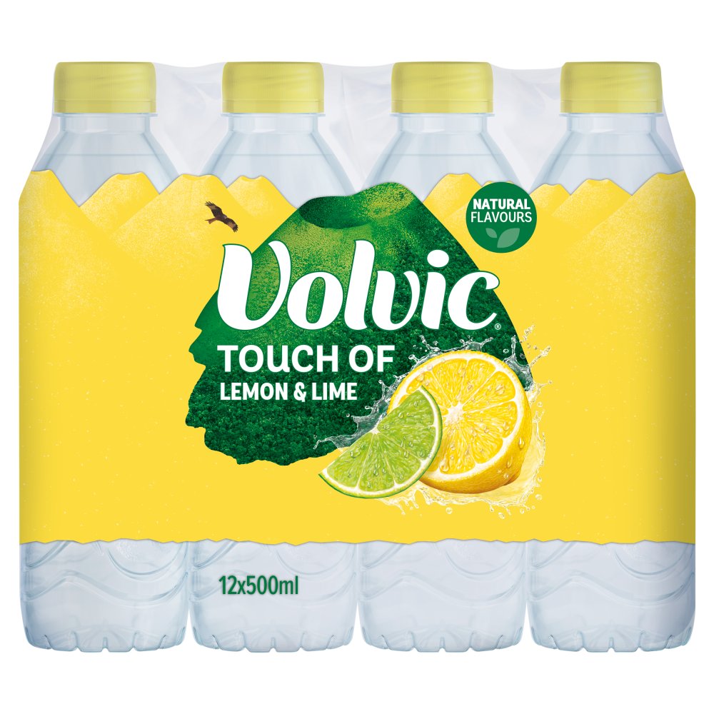 Volvic Touch of Fruit Low Sugar Lemon & Lime Natural Flavoured Water 12 x 500ml