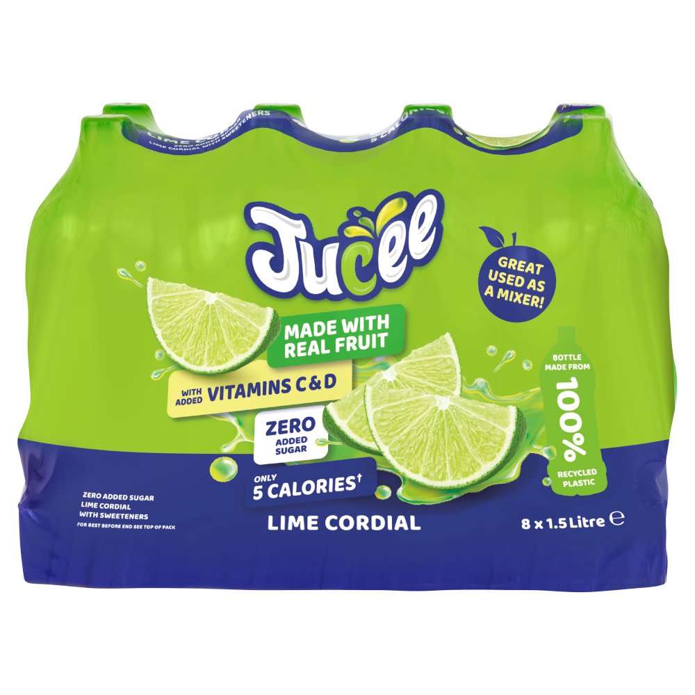 Jucee Lime Cordial 8 x 1.5 Litre