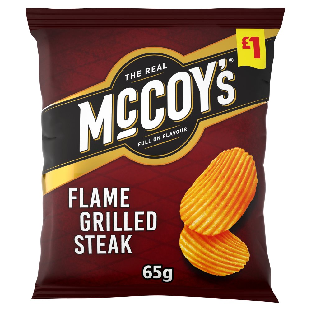 McCoy's Flame Grilled Steak Sharing Crisps 65g, £1 PMP