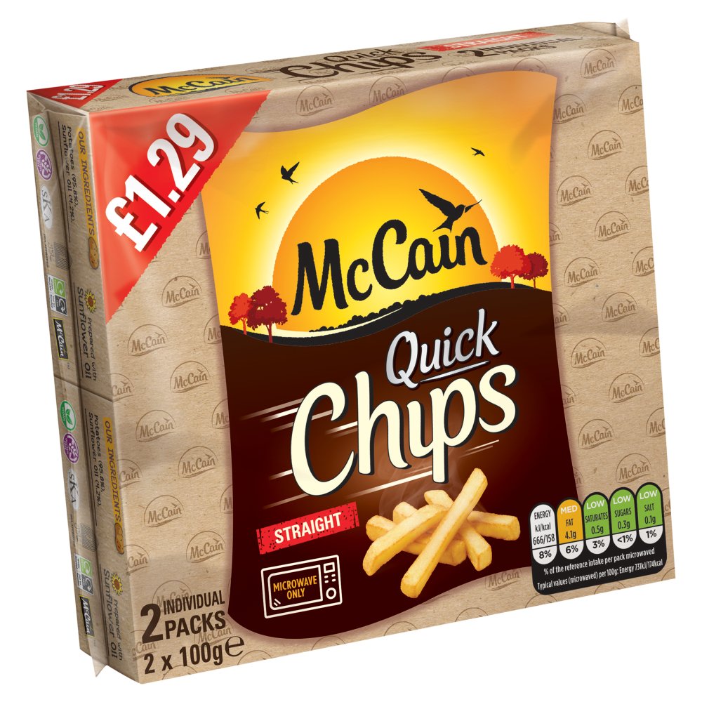 McCain Quick Chips Straight 2 x 100g (200g)