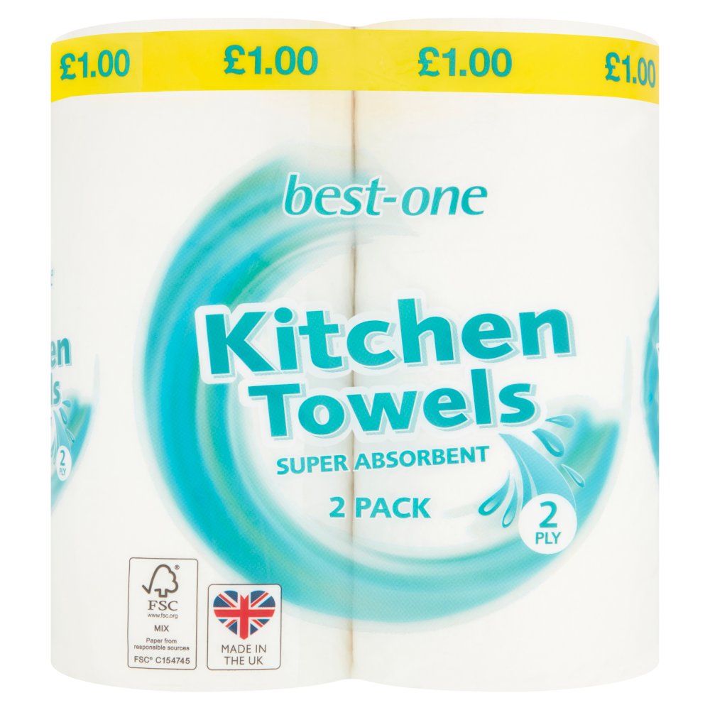 best-one 2 Super Absorbent Kitchen Towels 2 Ply