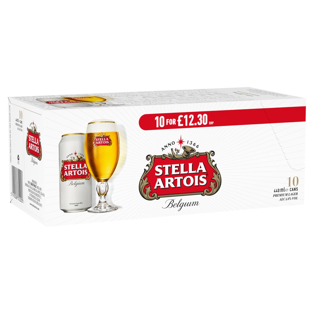 Stella Artois Belgium Premium Lager 10 x 440ml | BB Foodservice