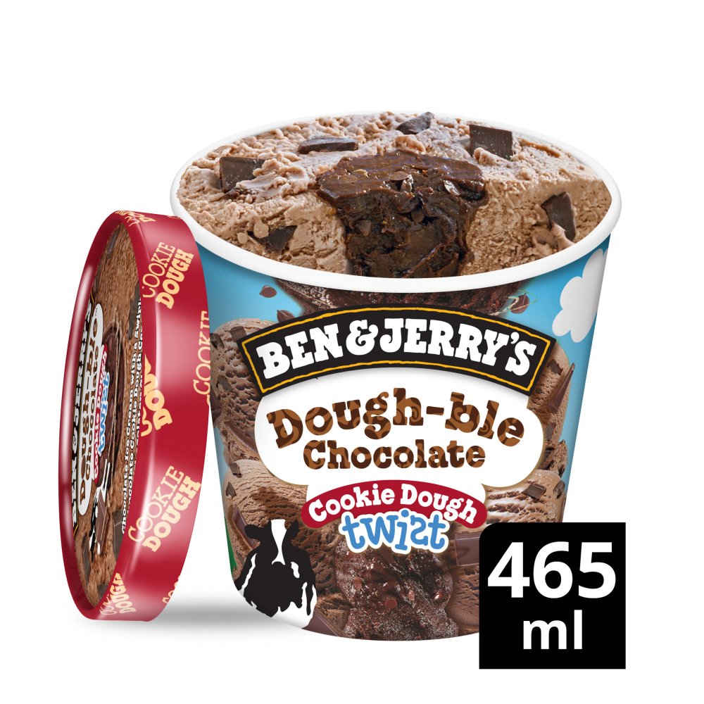 Ben & Jerry's Double Chocolate Cookie Dough Twist Ice Cream Dessert 465 ML