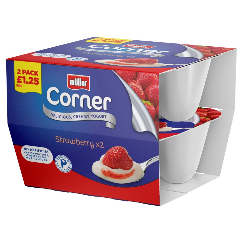 Müller Corner Strawberry Yogurt 2 x 136g (272g)