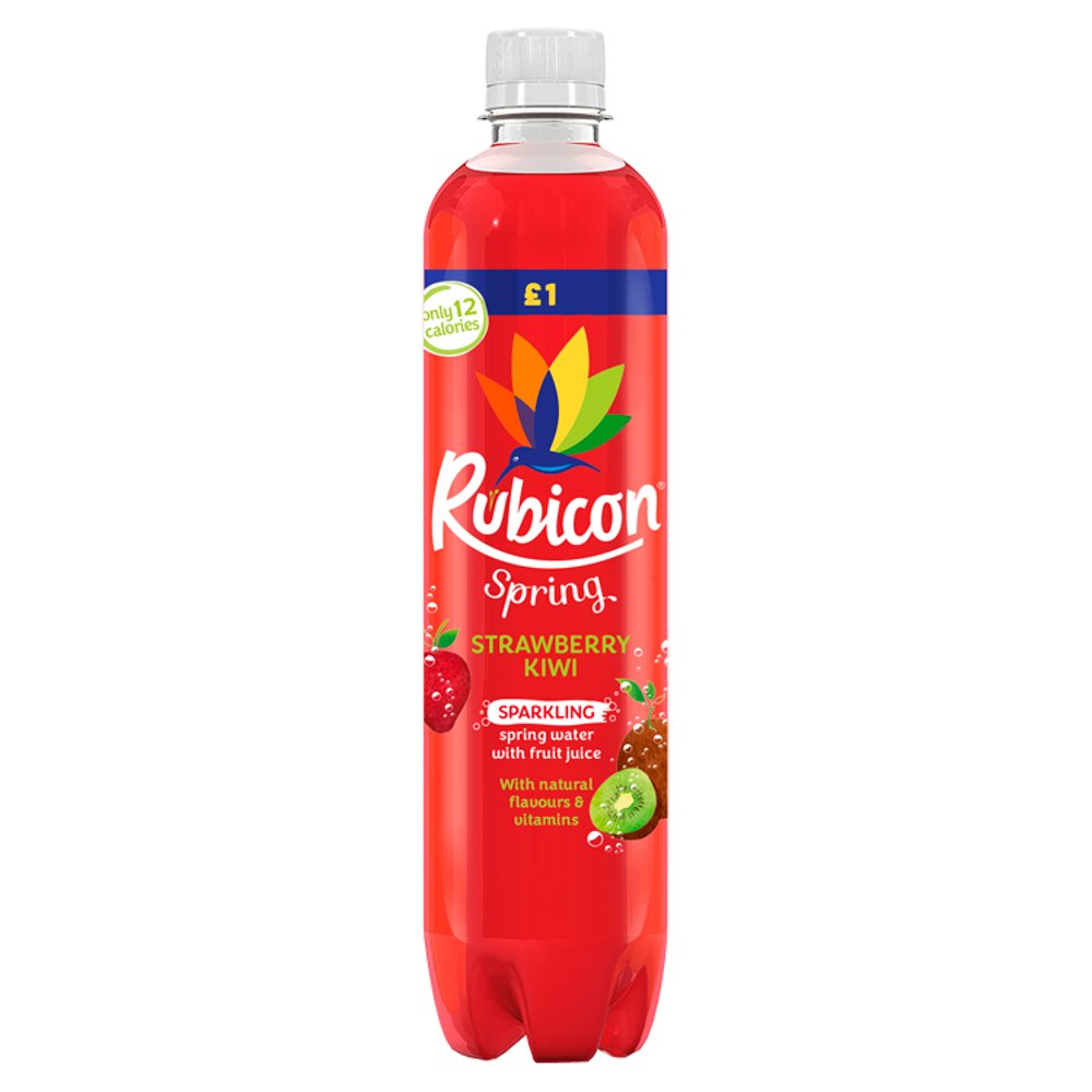 Rubicon Spring Strawberry Kiwi Flavoured Sparkling Spring Water 500ml PMP, £1