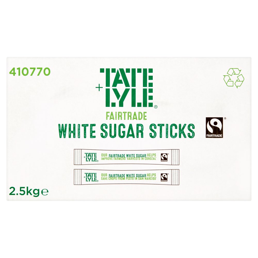 Tate & Lyle Fairtrade White Sugar Sticks 1000 x 2.5g