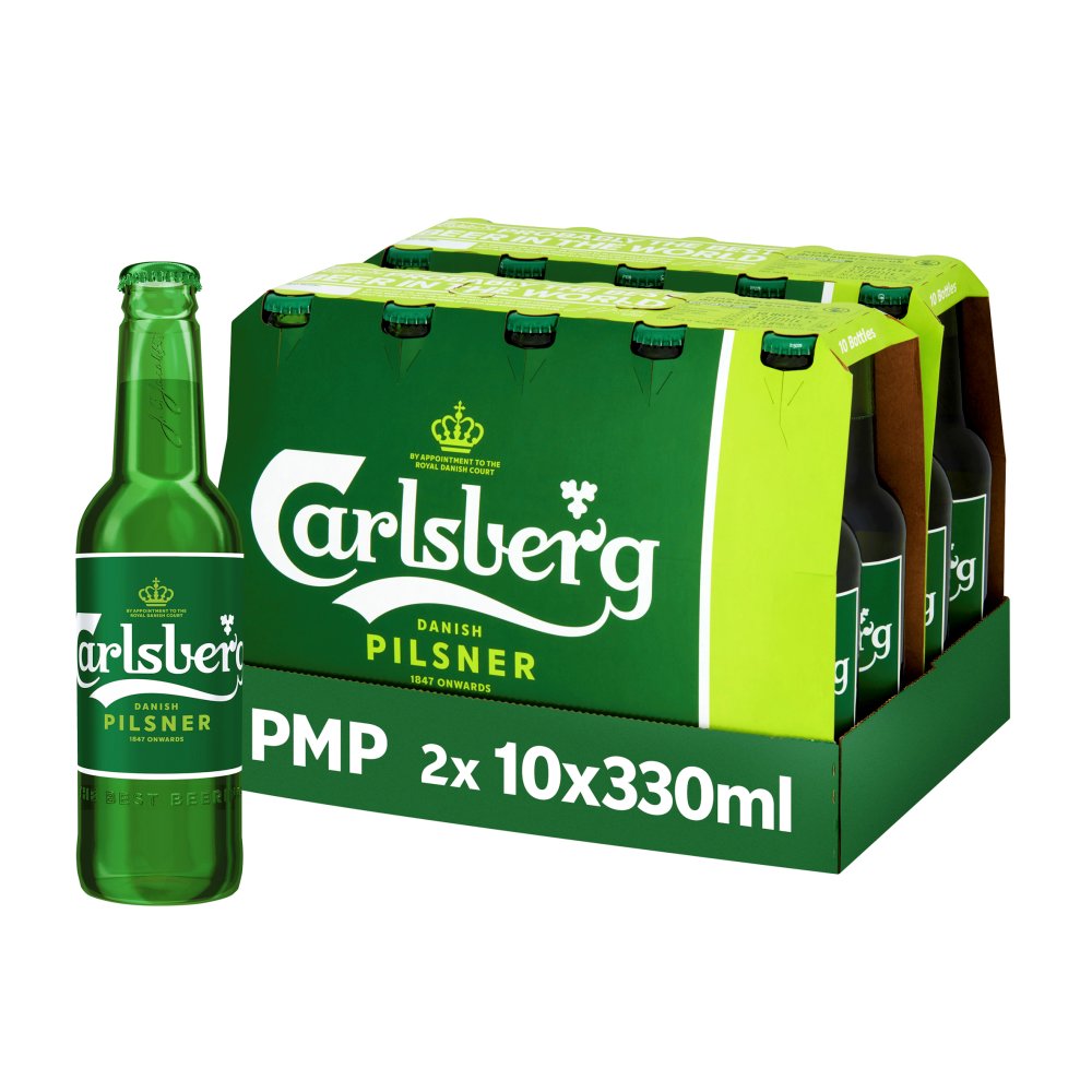 Carlsberg Pilsner Lager Beer 10 x 330ml PM £8.79 Bottles
